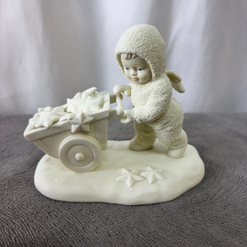 Snowbabies #68535 Dept 56 "There's Another One" Stars In Wagon Winter Tales